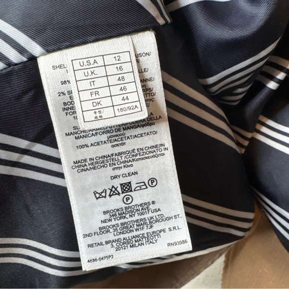 346 Brooks Brothers Corduroy Classic Women Blazer 2 Button Jacket Tan size 12 - Picture 7 of 10